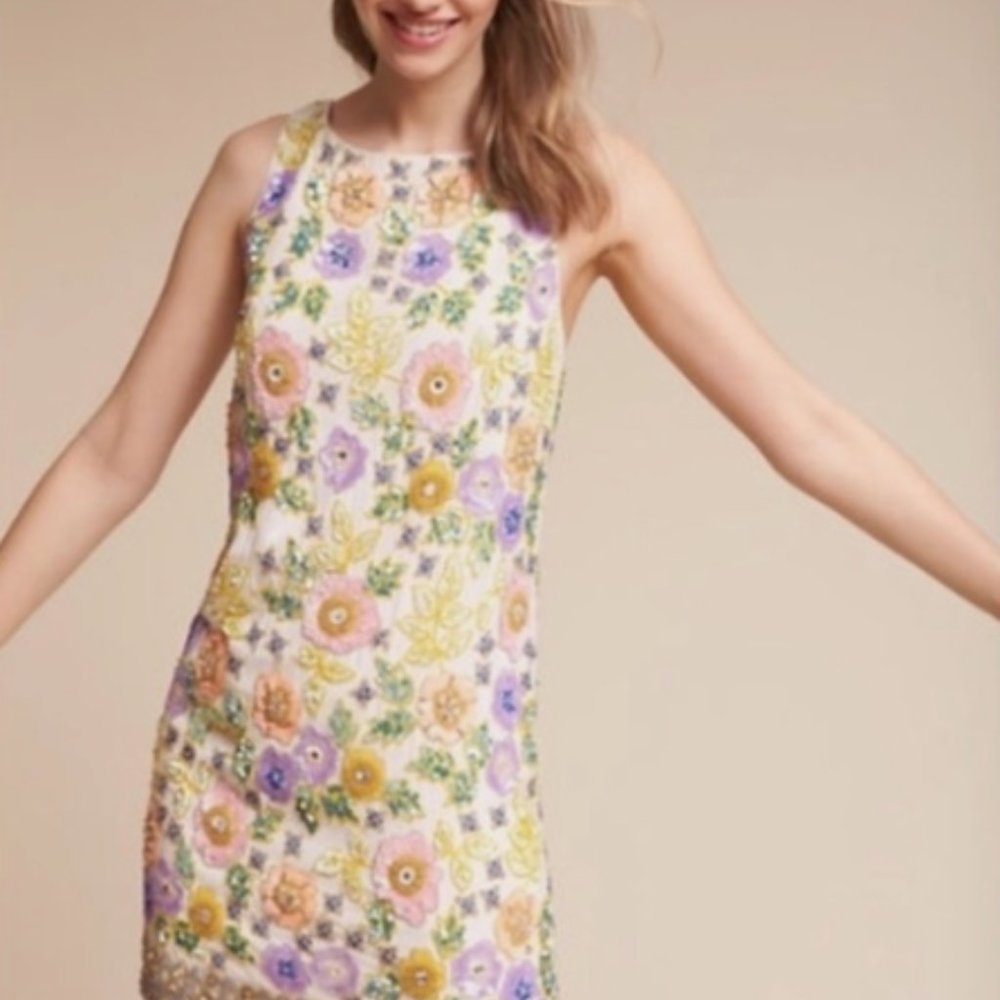 BHLDN Anthropologie Beaded Marnie Mini Dress